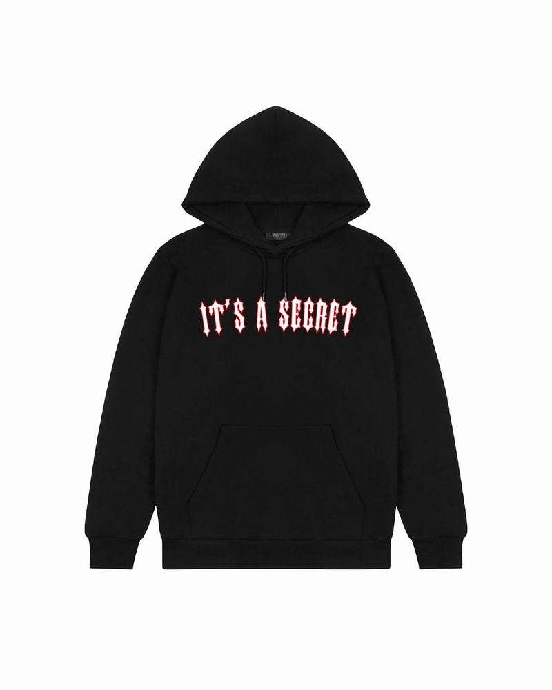 Black / Red Trapstar It\'s a Secret 2.0 Men\'s Hoodie | OCTGSZ-068