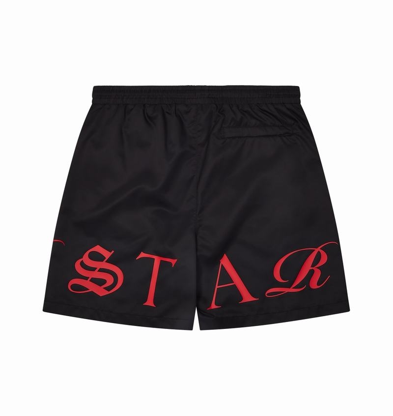 Black / Red Trapstar Script Swimming Shorts Men's Sets | DJGRZK-376