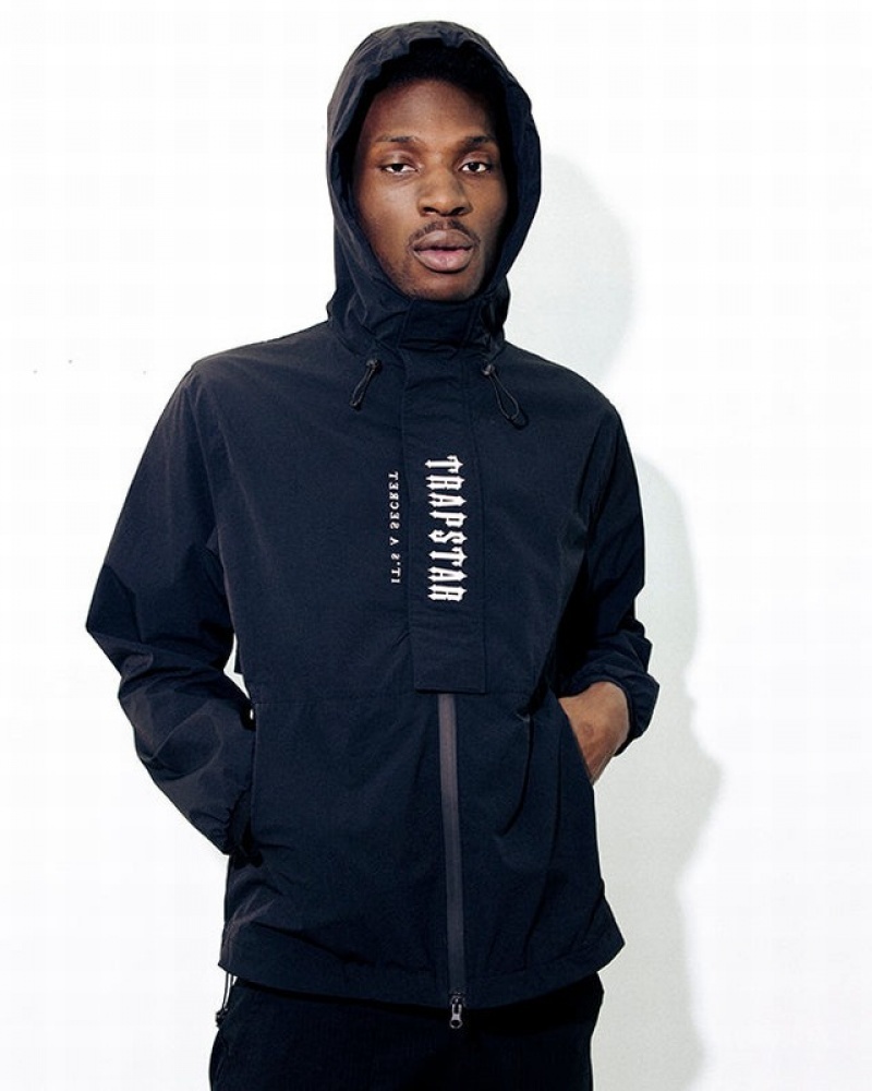 Black / White Trapstar Decoded Windbreaker Men's Jackets | TMPDHY-965