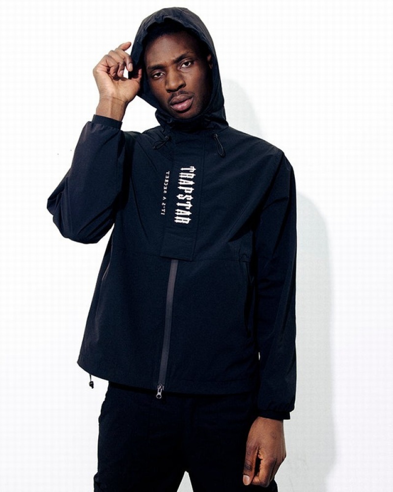 Black / White Trapstar Decoded Windbreaker Men's Jackets | TMPDHY-965