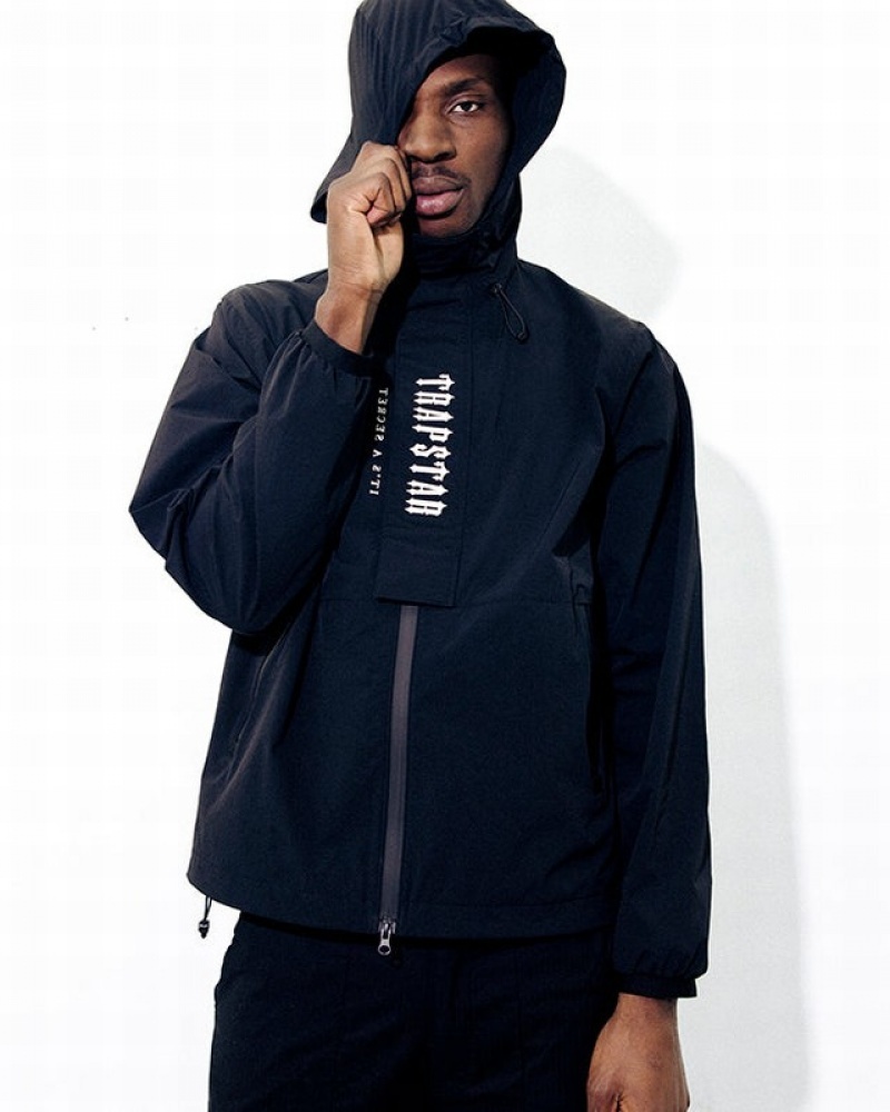 Black / White Trapstar Decoded Windbreaker Men's Jackets | TMPDHY-965