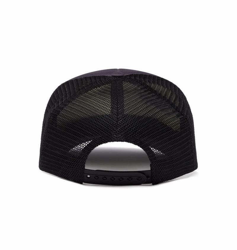 Black / White Trapstar Hyperdrive Blur Trucker Men's Caps | VCUQPN-039