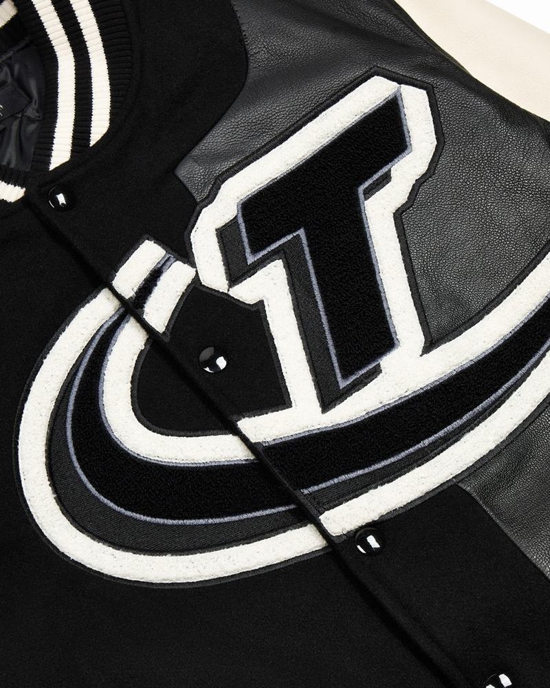 Black / White Trapstar Hyperdrive T Chenille Varsity Men's Jackets | VMWNCK-129