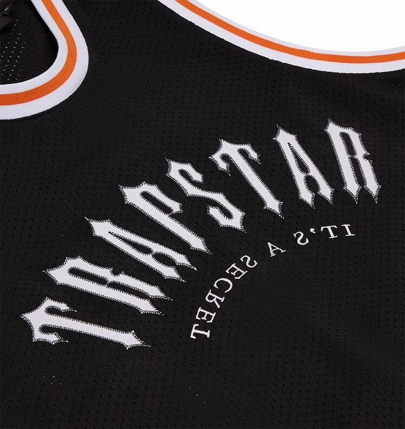 Black / White / Orange Trapstar Irongate Arch Basketball Vest Men's T Shirts | TMABOC-532