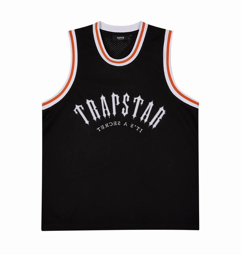 Black / White / Orange Trapstar Irongate Arch Basketball Vest Men\'s T Shirts | TMABOC-532