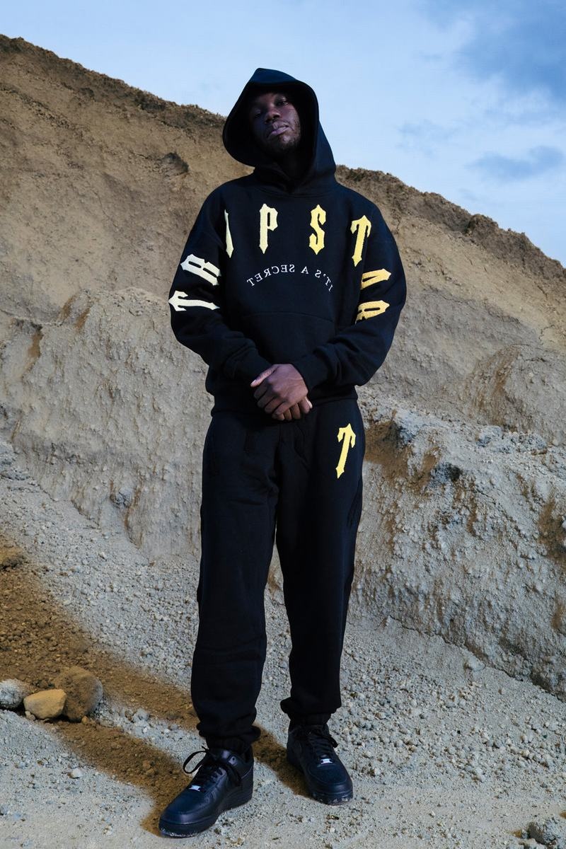 Black / Yellow Trapstar Irongate Arch Chenille 2.0 Men's Tracksuits | EYPNZB-735