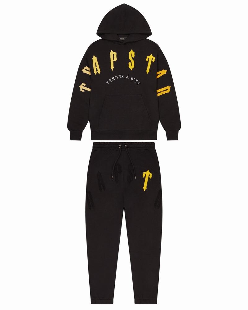 Black / Yellow Trapstar Irongate Arch Chenille 2.0 Men\'s Tracksuits | EYPNZB-735