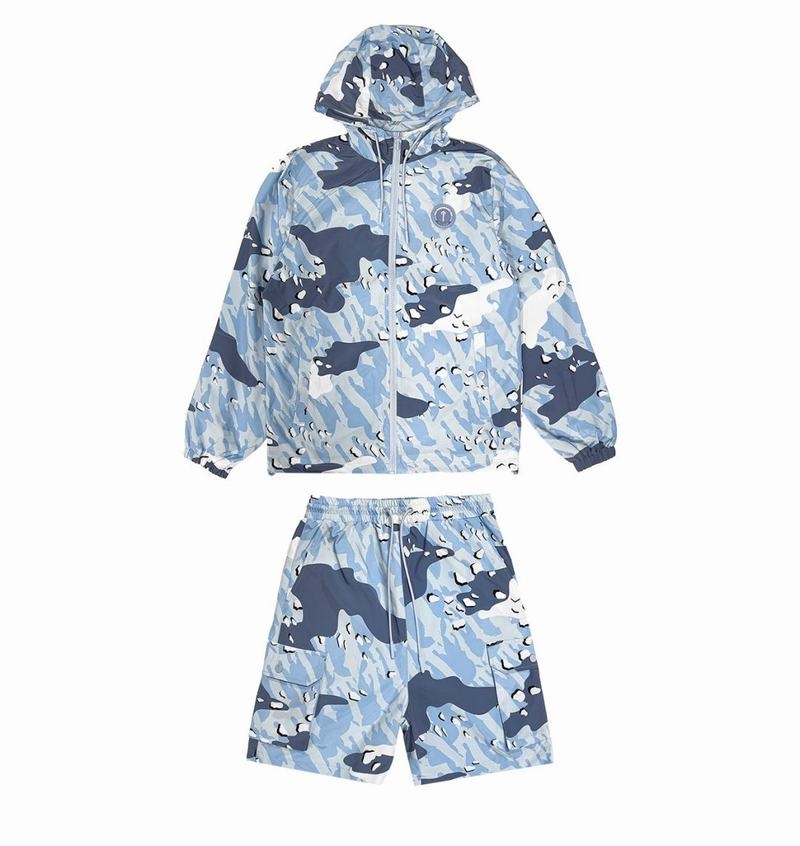 Blue Camo Trapstar Decoded Camo Shorts Men's Sets | EGXRWT-685