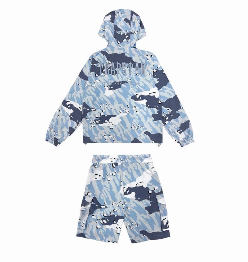 Blue Camo Trapstar Decoded Camo Shorts Men's Sets | EGXRWT-685