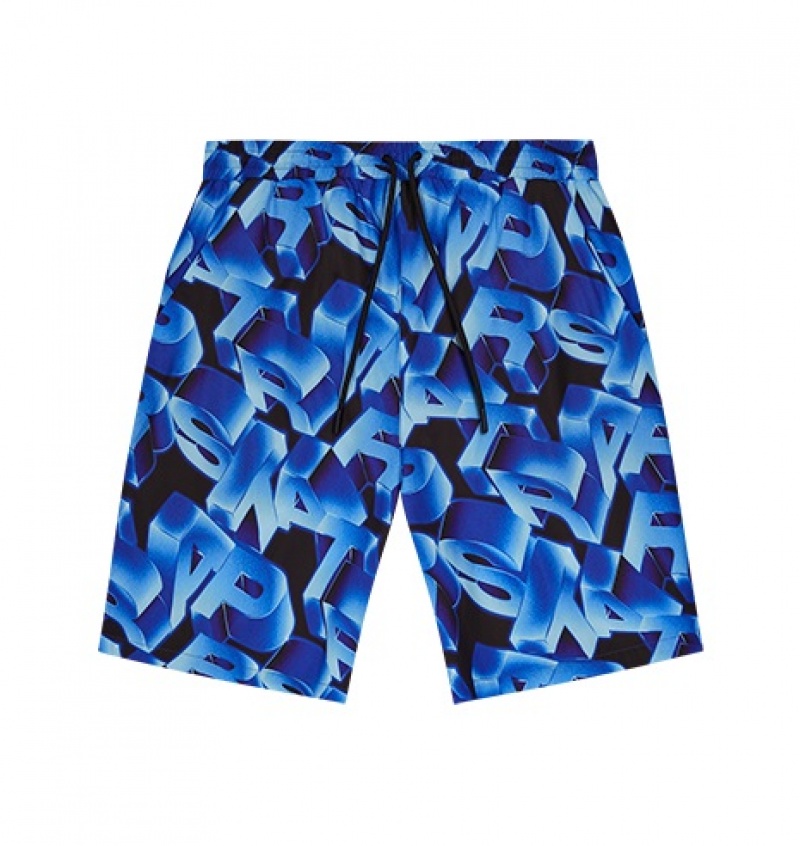 Blue Trapstar 3D Swimming Shorts Men\'s Sets | NXMLZR-862