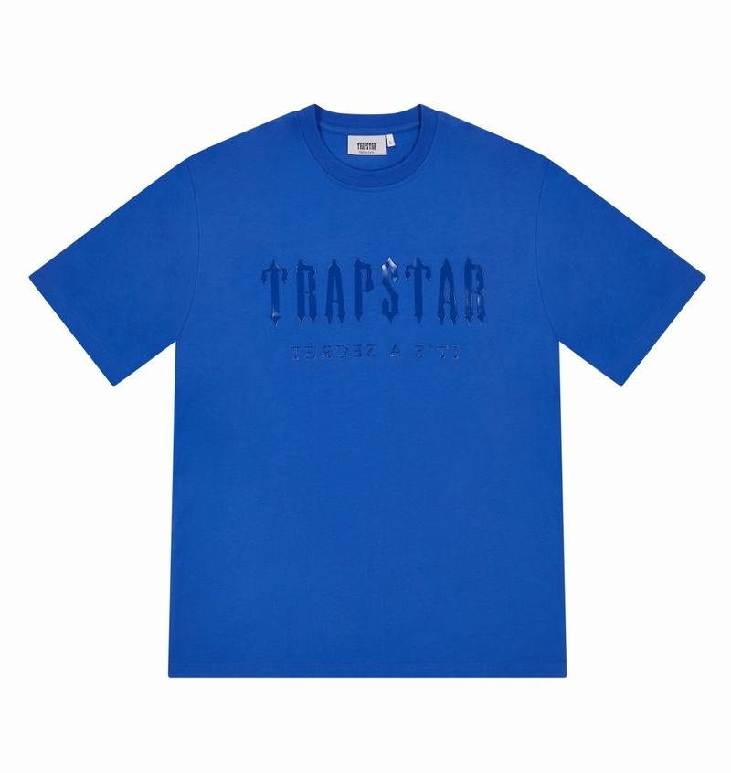 Blue Trapstar Decoded Gel Shorts Men's Sets | NBJQXT-307