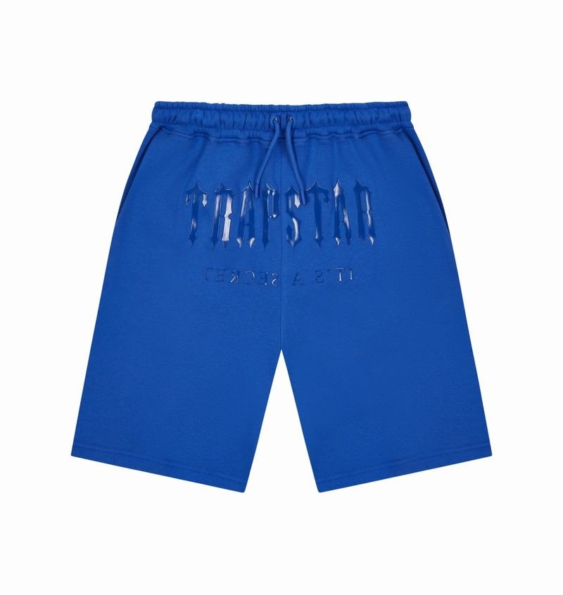 Blue Trapstar Decoded Gel Shorts Men's Sets | NBJQXT-307