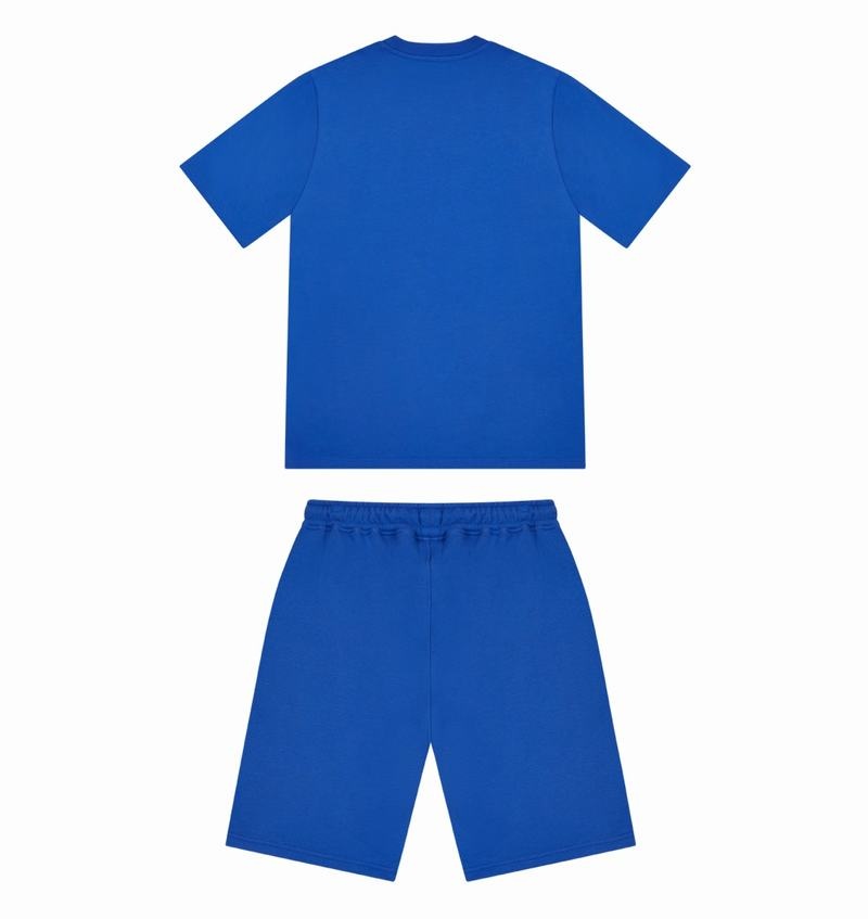 Blue Trapstar Decoded Gel Shorts Men's Sets | NBJQXT-307