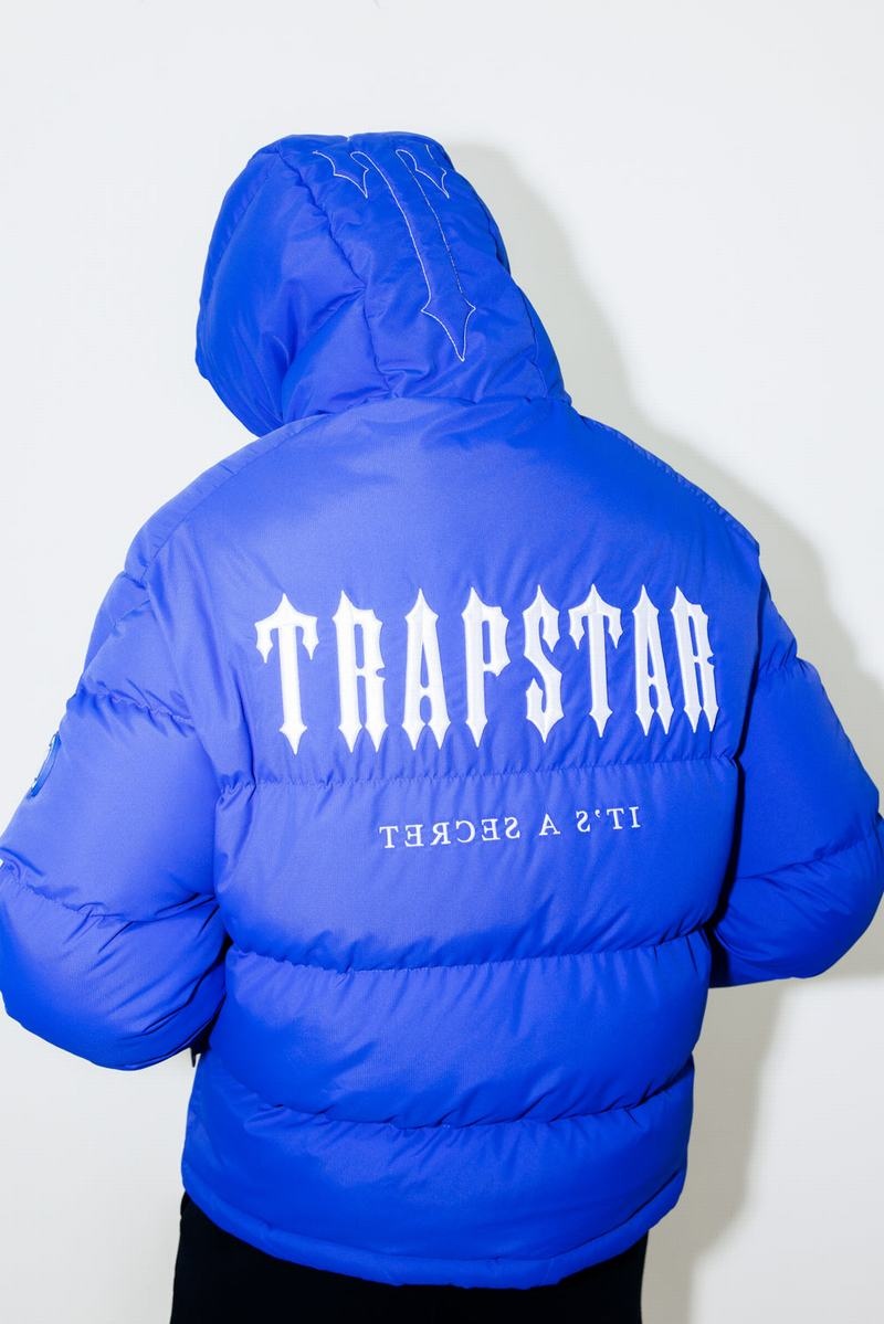 Blue Trapstar Decoded Hooded Puffer 2.0 Men's Jackets | GQIFPM-710