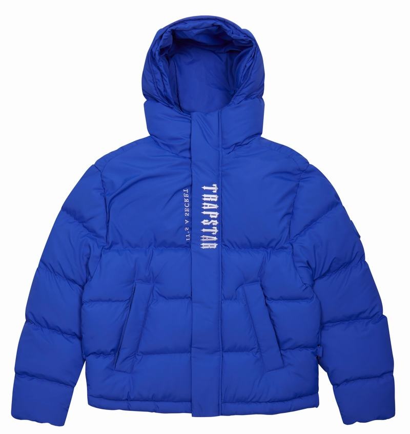 Blue Trapstar Decoded Hooded Puffer 2.0 Men's Jackets | GQIFPM-710