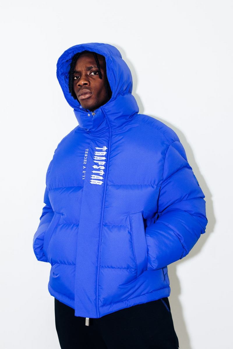 Blue Trapstar Decoded Hooded Puffer 2.0 Men's Jackets | GQIFPM-710