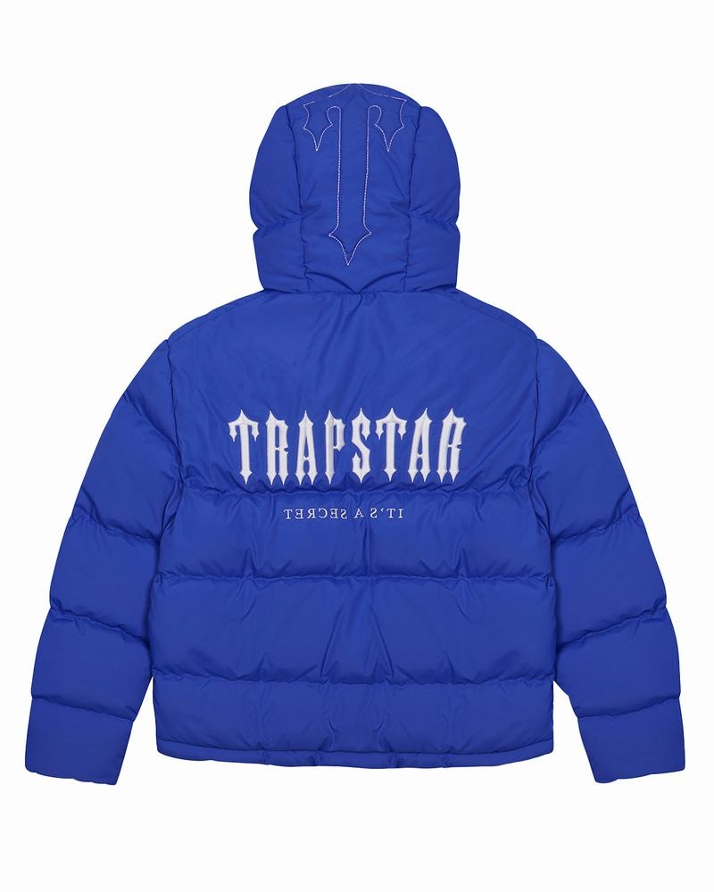 Blue Trapstar Decoded Hooded Puffer 2.0 Men\'s Jackets | GQIFPM-710