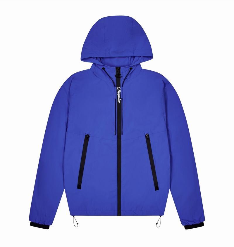 Blue Trapstar Hyperdrive Embossed Windbreaker Men\'s Jackets | VFSCAK-927