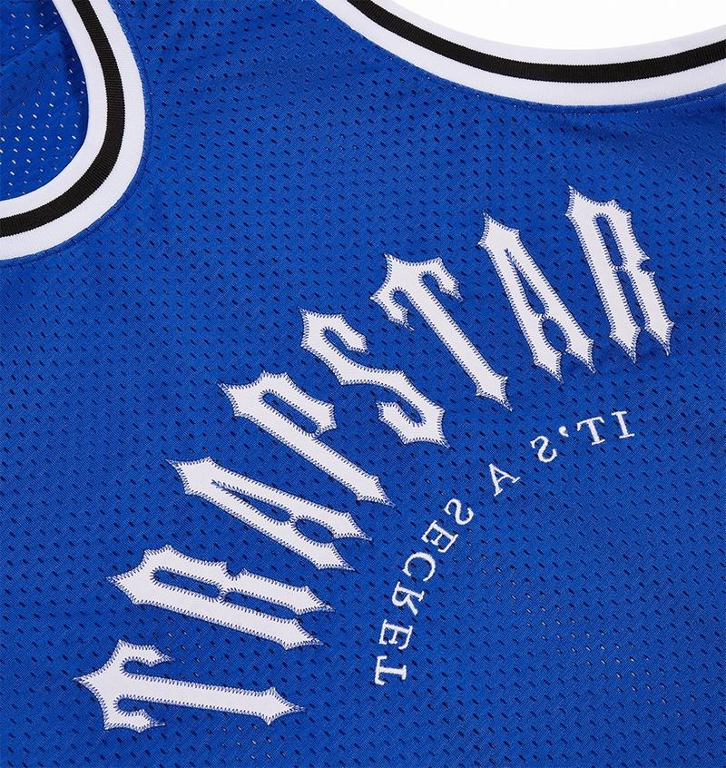 Blue Trapstar Irongate Arch Basketball Vest Men's T Shirts | SUHZTM-620