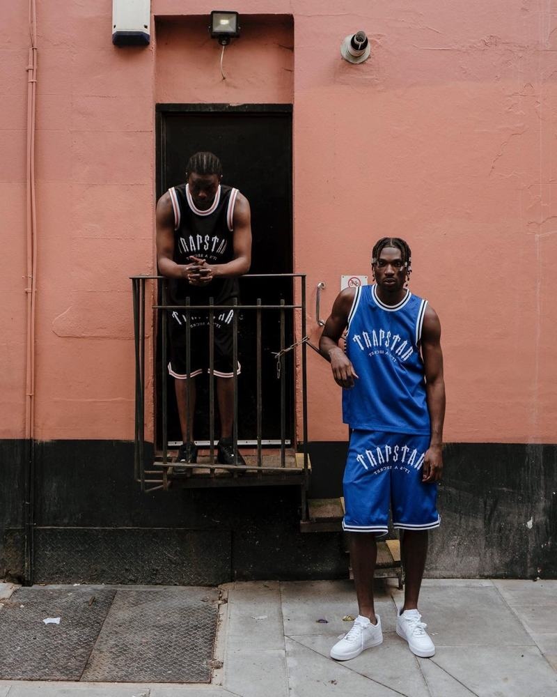 Blue Trapstar Irongate Arch Basketball Vest Men's T Shirts | SUHZTM-620