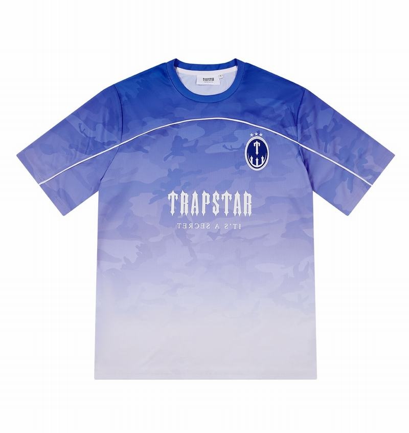 Blue Trapstar Irongate Football Jersey Men\'s T Shirts | GAVBCR-507