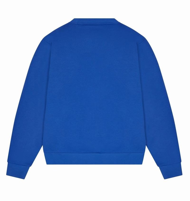 Blue Trapstar Shooters Chenille Crewneck Men's Sets | XCKZSH-607