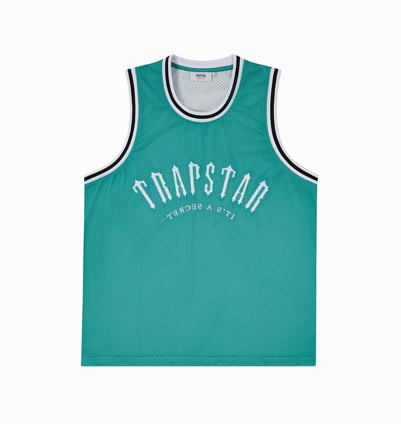 Blue / White Trapstar Irongate Arch Basketball Vest Men\'s T Shirts | XCWTAS-872