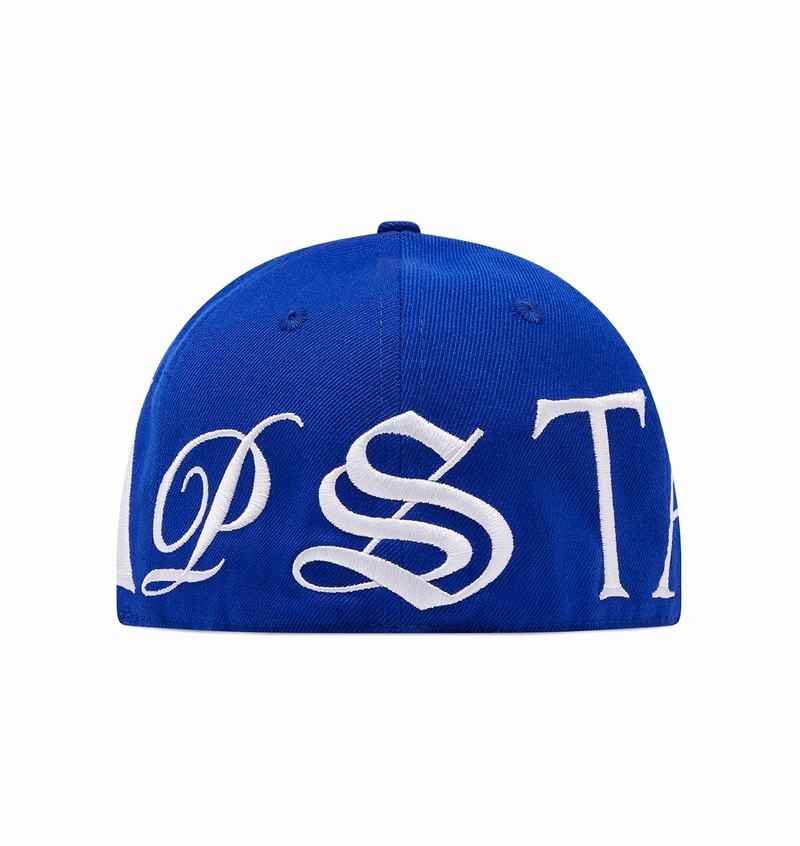 Blue / White Trapstar Script Fitted Men's Caps | IVNXBY-751