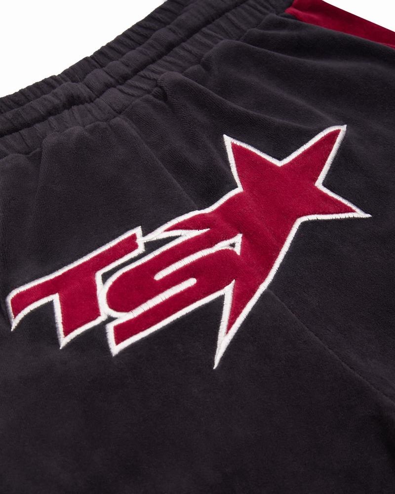 Burgundy Trapstar TS-Star Velour Track Women's Pants | EXJVMU-613