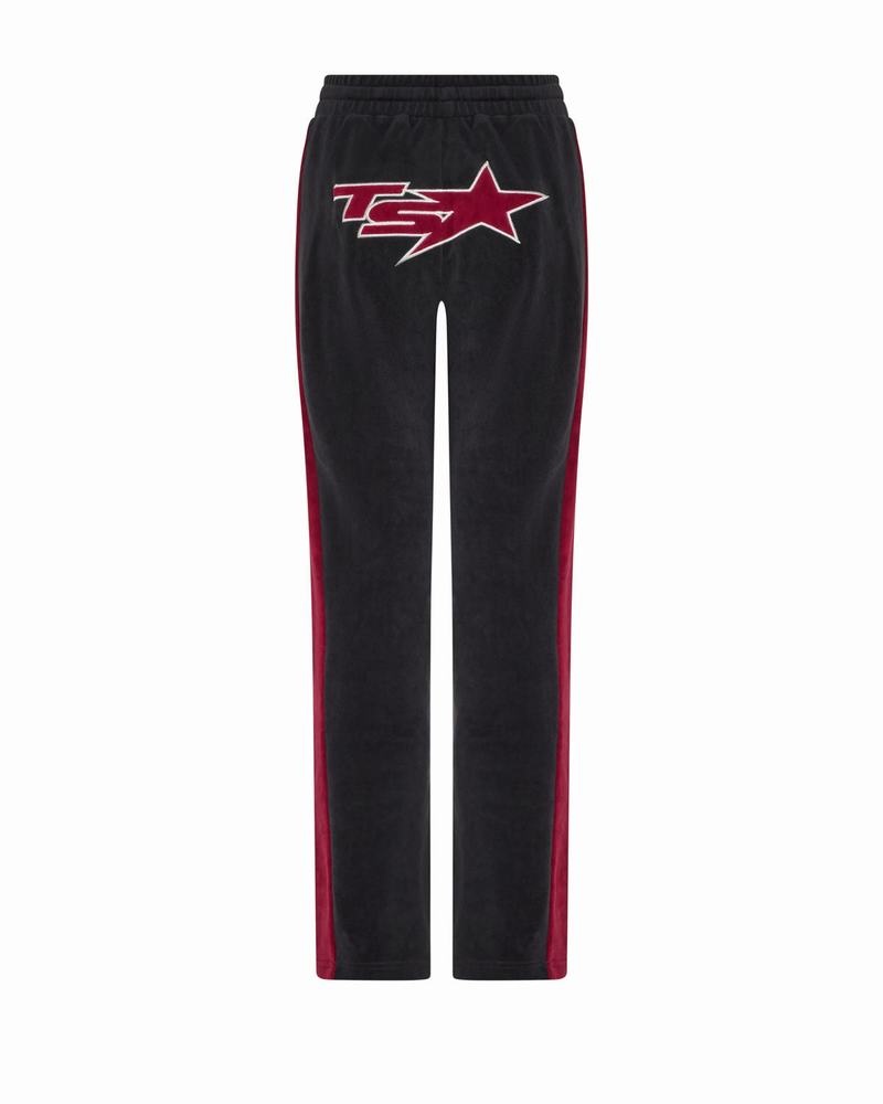 Burgundy Trapstar TS-Star Velour Track Women\'s Pants | EXJVMU-613