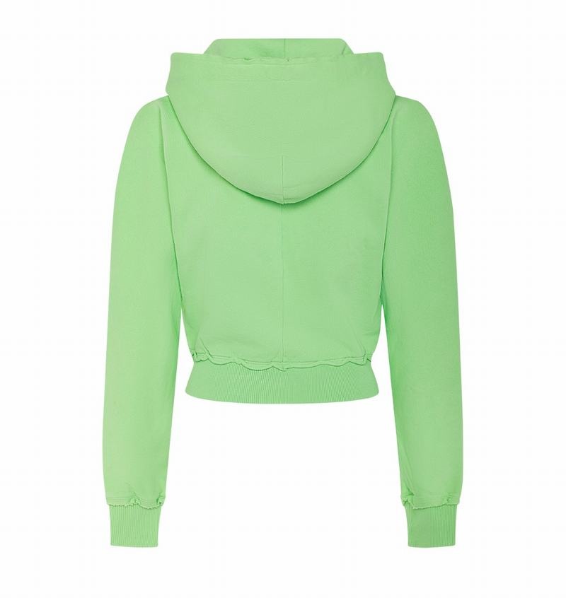 Green Trapstar Irongate Cropped Batwing Zip Hoodie Women's Tracksuits | EIOQNV-712