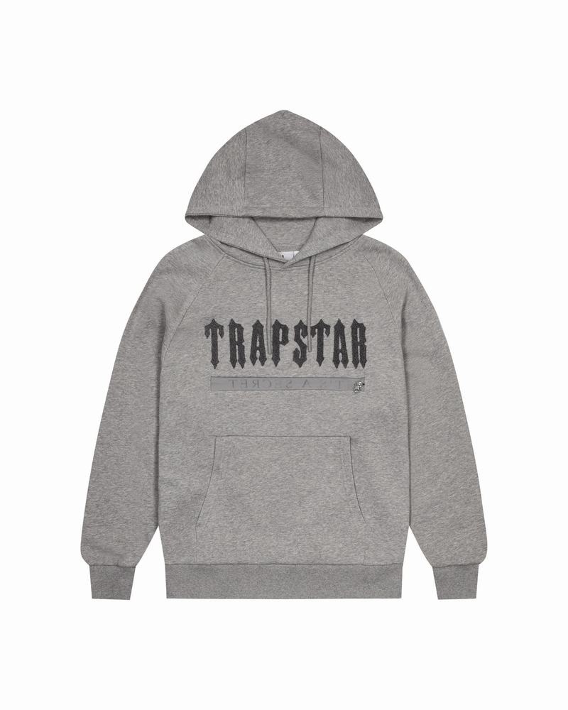 Grey Trapstar Decoded Chenille 2.0 Hoodie Men's Tracksuits | CFSXPW-980