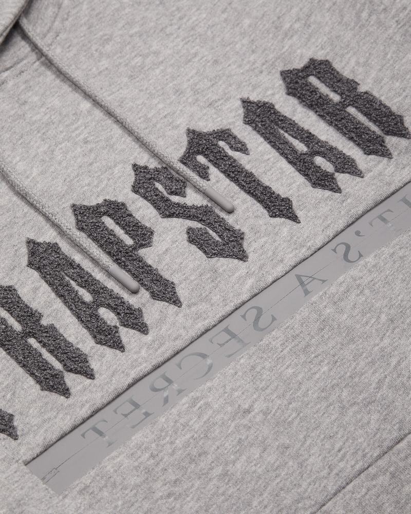 Grey Trapstar Decoded Chenille 2.0 Hoodie Men's Tracksuits | CFSXPW-980