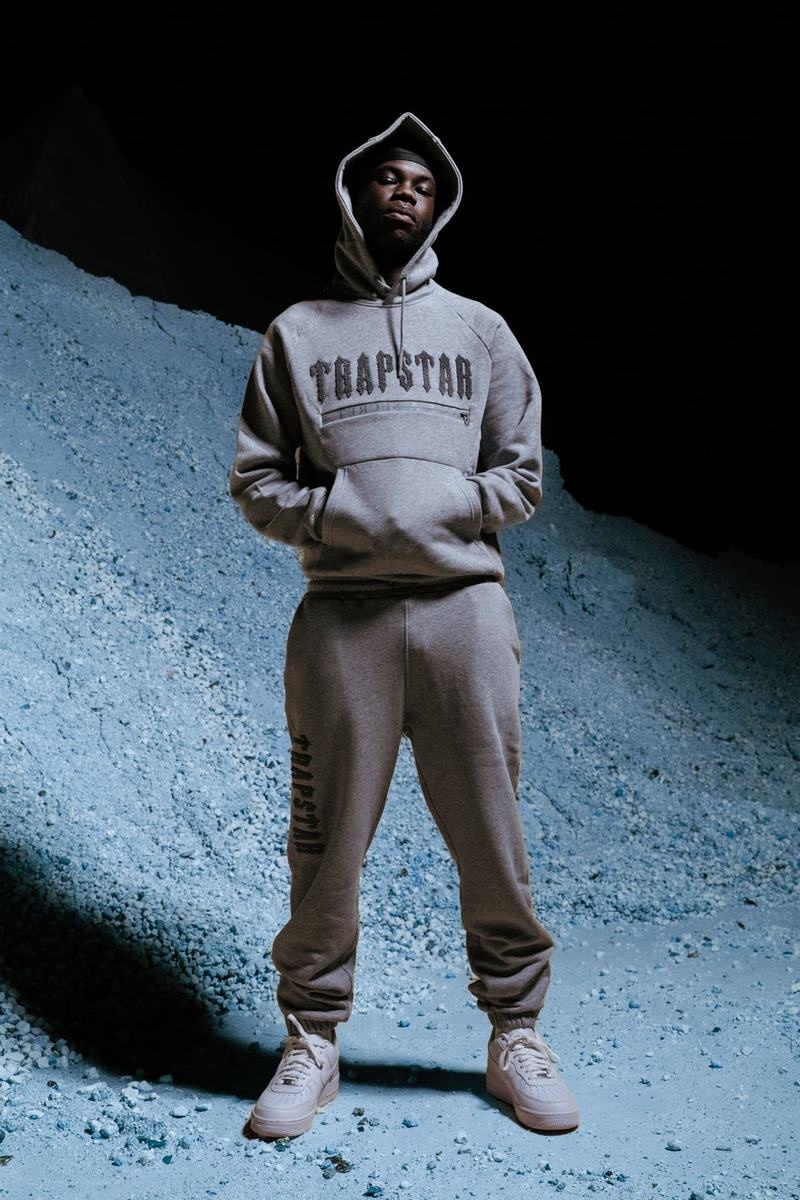 Grey Trapstar Decoded Chenille 2.0 Hoodie Men's Tracksuits | CFSXPW-980