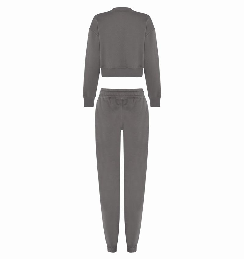 Grey Trapstar Hyperdrive Crewneck Women's Tracksuits | OAKWLC-138