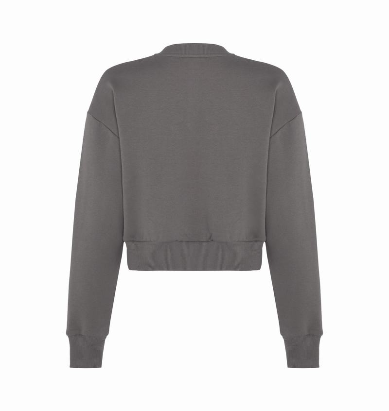 Grey Trapstar Hyperdrive Crewneck Women's Sweatshirt | PMGEJF-456