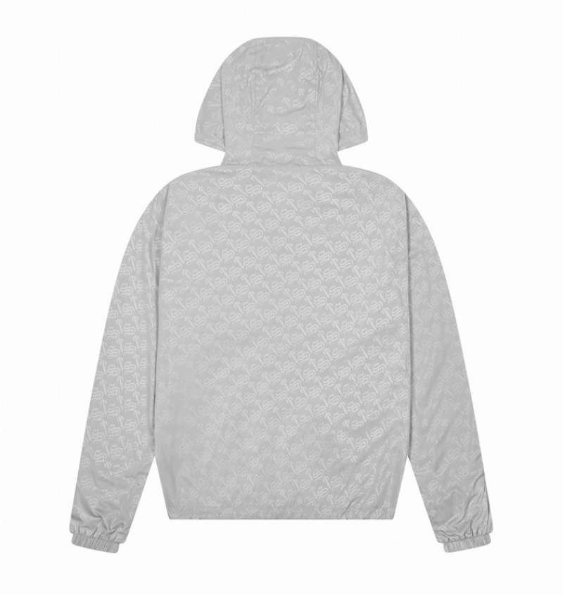 Grey Trapstar Monogram Windbreaker Men's Jackets | CVRQEG-160