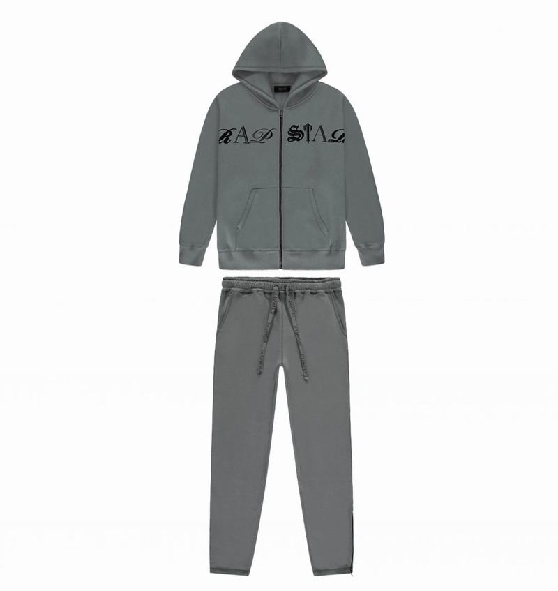 Grey Trapstar Script Zip Hoodie Men\'s Tracksuits | YEWPXS-739