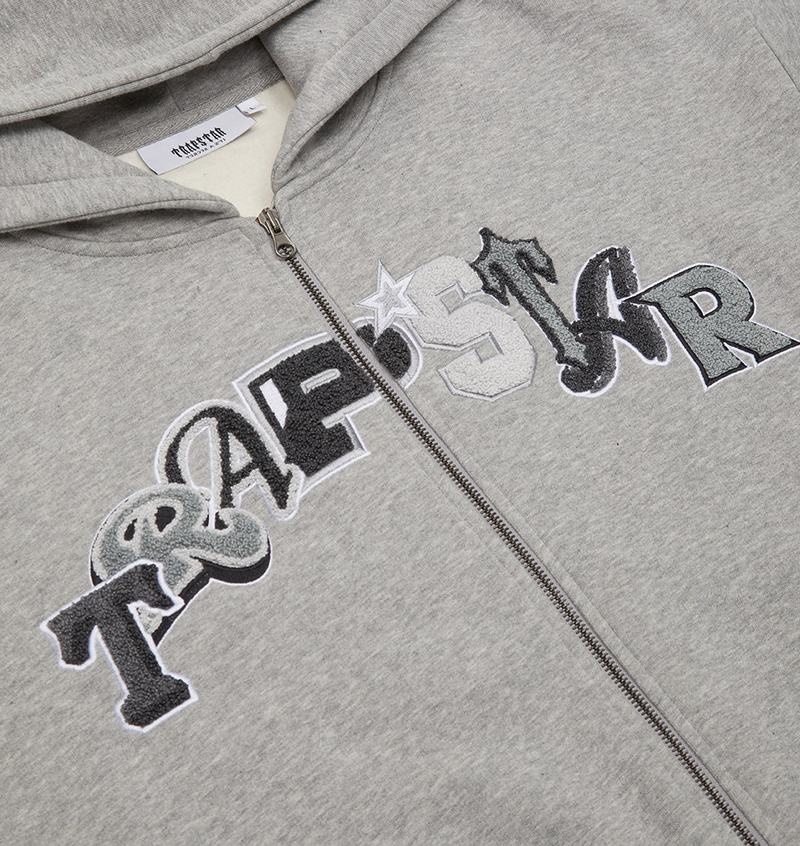 Grey Trapstar Wildcard Chenille Hoodie Men's Tracksuits | VQUKDL-721