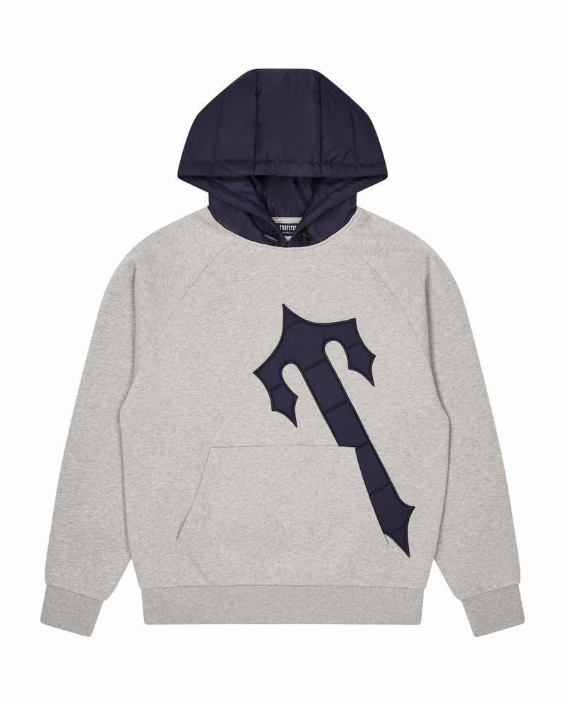 Grey / Navy Trapstar Irongate T Hood Men's Tracksuits | TSKCUR-641