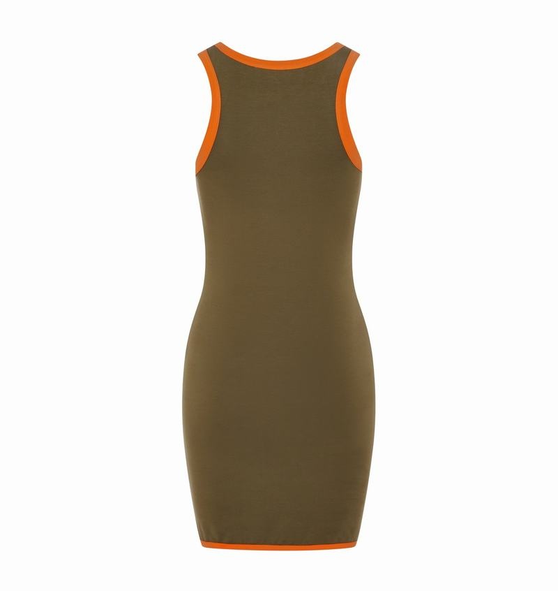 Khaki / Orange Trapstar Contrast Racer Women's Dress | HNLKUX-250