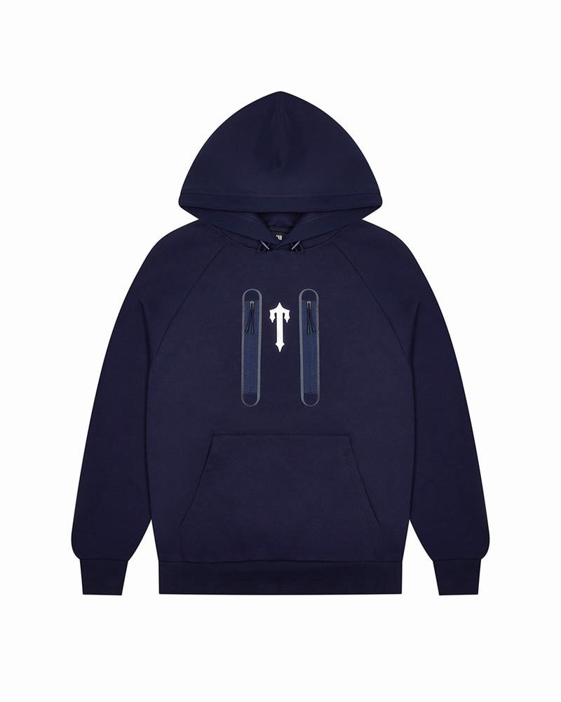 Navy Trapstar Irongate T Trap Fleece Men\'s Hoodie | XRSBYL-078