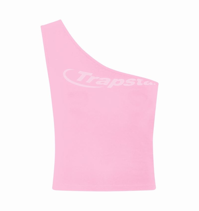 Pink Trapstar Hyperdrive One Shoulder Women\'s Tops | FWDPAQ-409