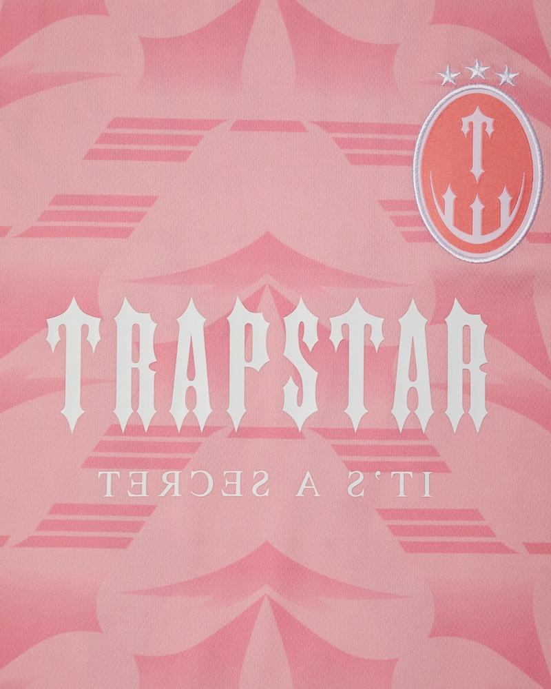 Pink Trapstar Irongate Football Jersey Men's T Shirts | KPJYOQ-827