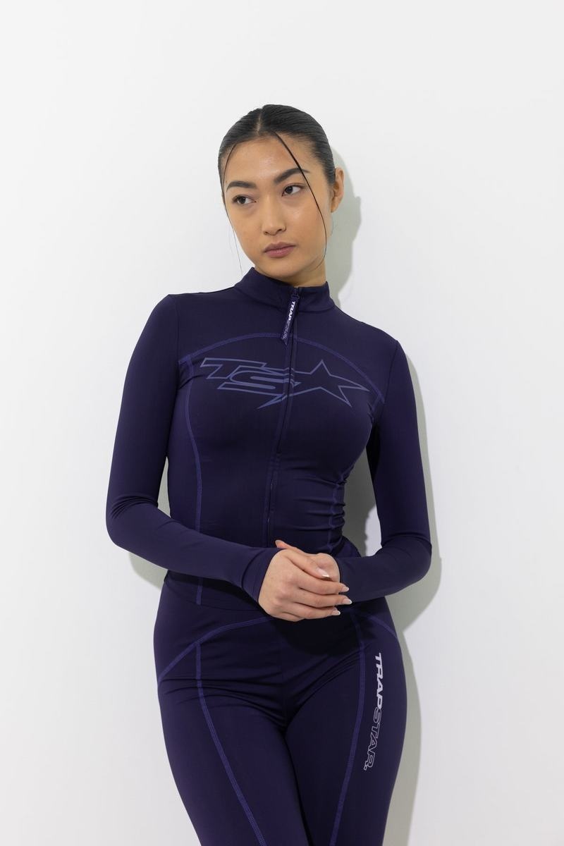 Purple Trapstar TS-Star Zip Women's Tops | YWUNAM-249