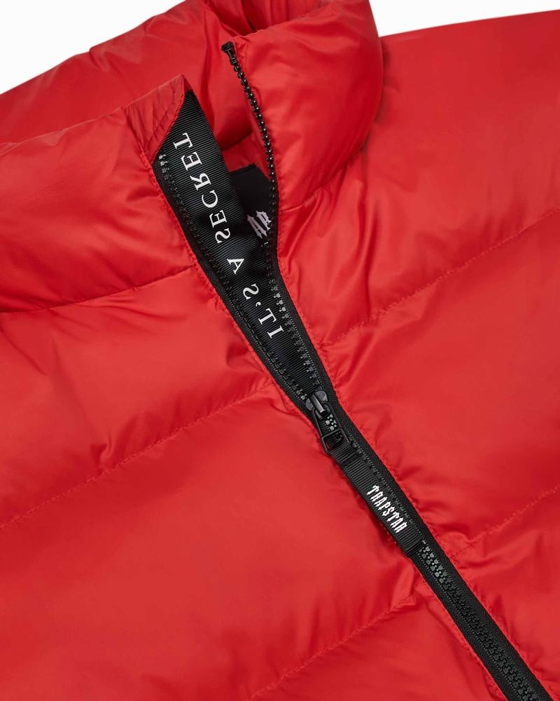 Red Trapstar It’s a Secret Puffer Men's Jackets | JKASVY-678