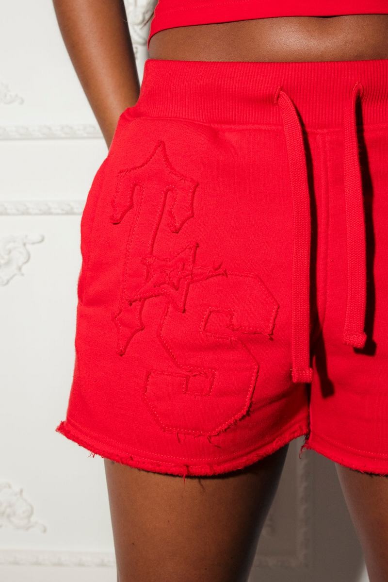 Red Trapstar TS-Star Shorts Women's Tracksuits | NUQBLO-102