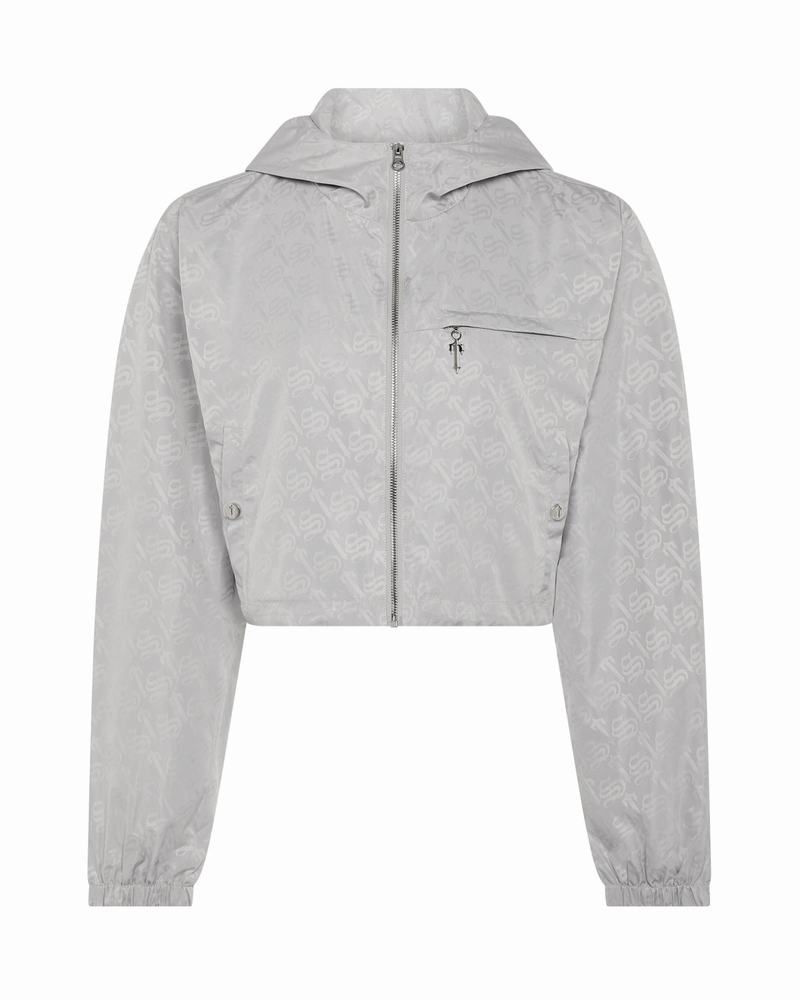 Silver Trapstar Monogram Windbreaker Women\'s Jackets | OMSHYI-054