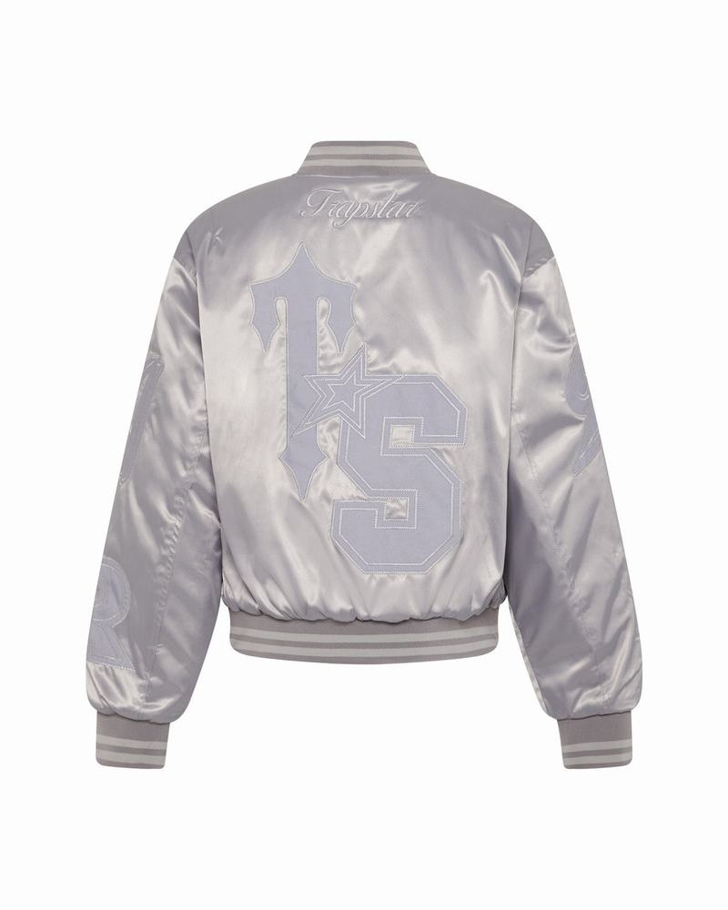 Silver Trapstar Wildcard Stadium Women's Jackets | EIFSJO-179