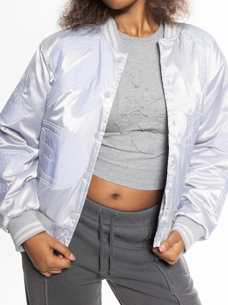 Silver Trapstar Wildcard Stadium Women's Jackets | EIFSJO-179